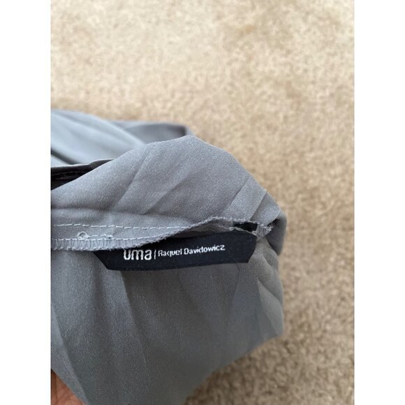 Uma Raquel Davidowicz Satin silver pewter pleated boatneck oversized tunic Small - Picture 2 of 14